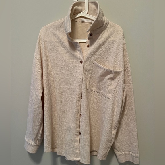 OAK + FORT long sleeve shirt / “shacket” vibes (comes with FREE cropped tank) - Picture 6 of 9